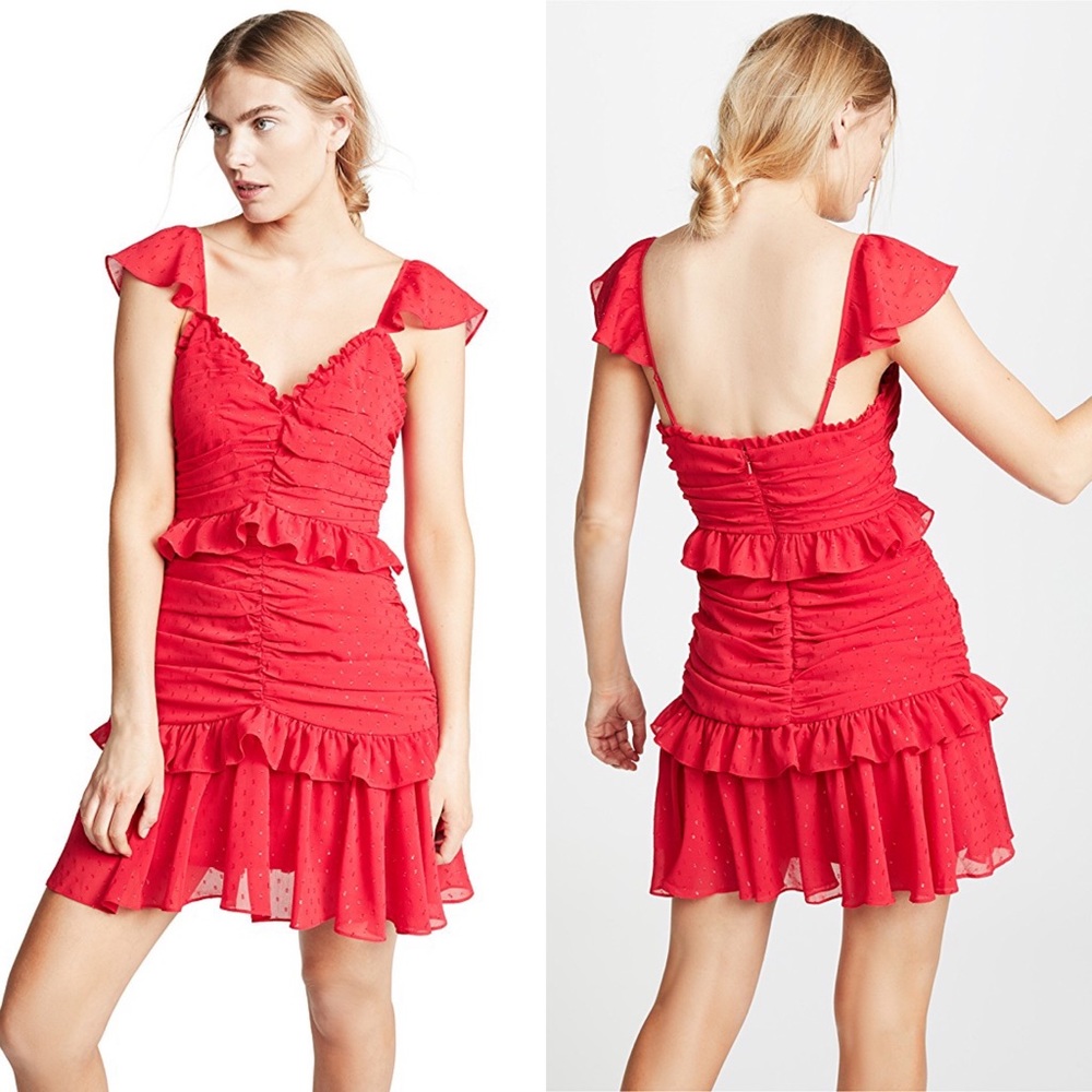 La Maison Talulah Rue Mini Ruffle Shirring Dress